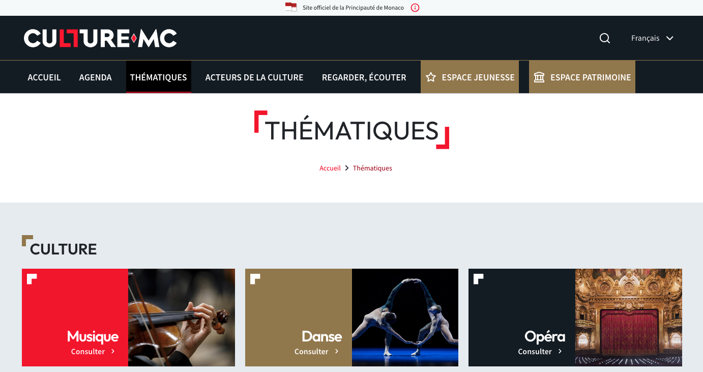 Page Thématiques Culture par Inforca