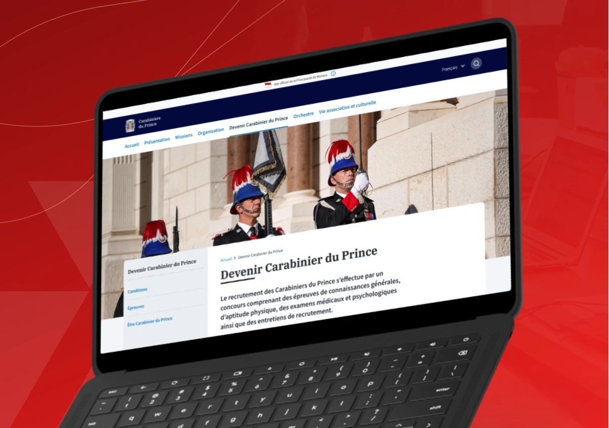 réalisation site carabiniers monaco
